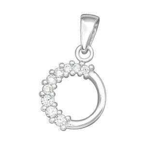 Dainty Circle Necklace Sterling Silver CZ Pendant |